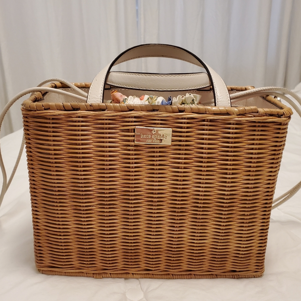 Kate Spade Tan and Cream Wicker Bag
